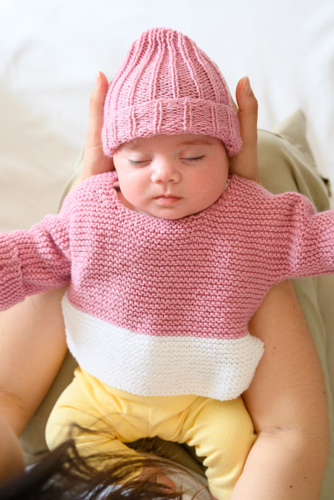 Baby Sweater Knitting Pattern - Main Image