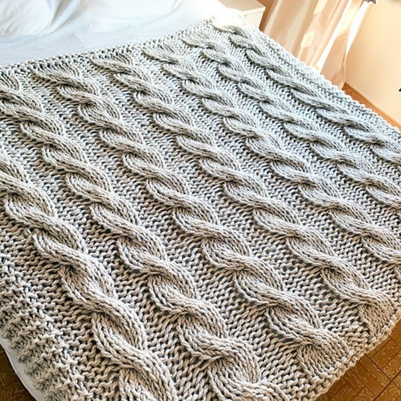 Chunky Cable Knit Blanket Pattern – Handy Little Me Shop