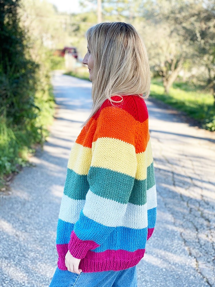 græs Irreplaceable Efterforskning Rainbow Cardigan Knitting Pattern – Handy Little Me Shop