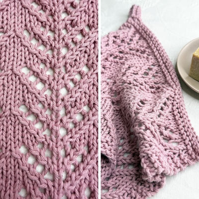 Blush Ballroom Lace Dishcloth Knitting Pattern PDF