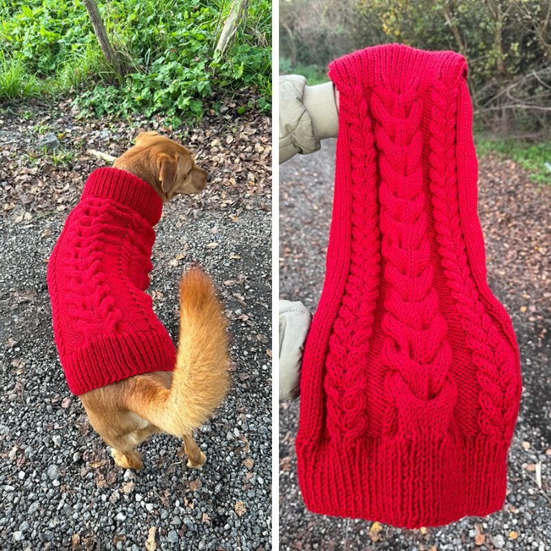 Cable Dog Sweater Knitting Pattern - Handy Little Me Shop