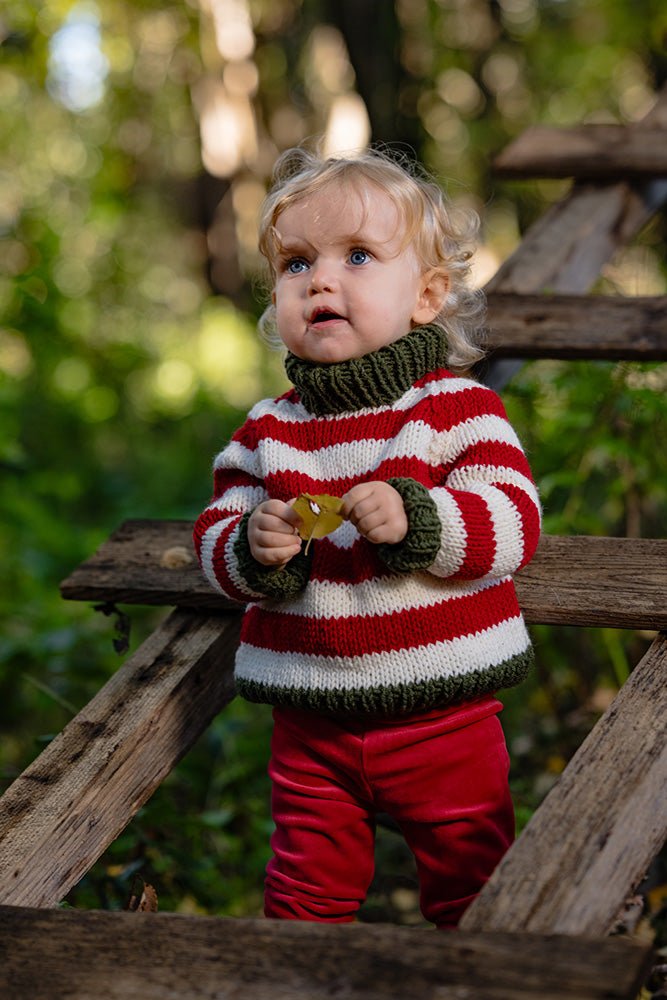 Children’s Elf Christmas Sweater Knitting Pattern PDF – Sizes 2–10 Years - Handy Little Me Shop