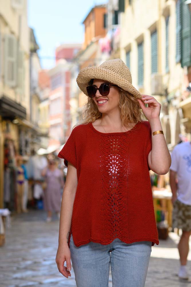 The Clio Tee Knitting Pattern (Feather and Fan) - Handy Little Me Shop