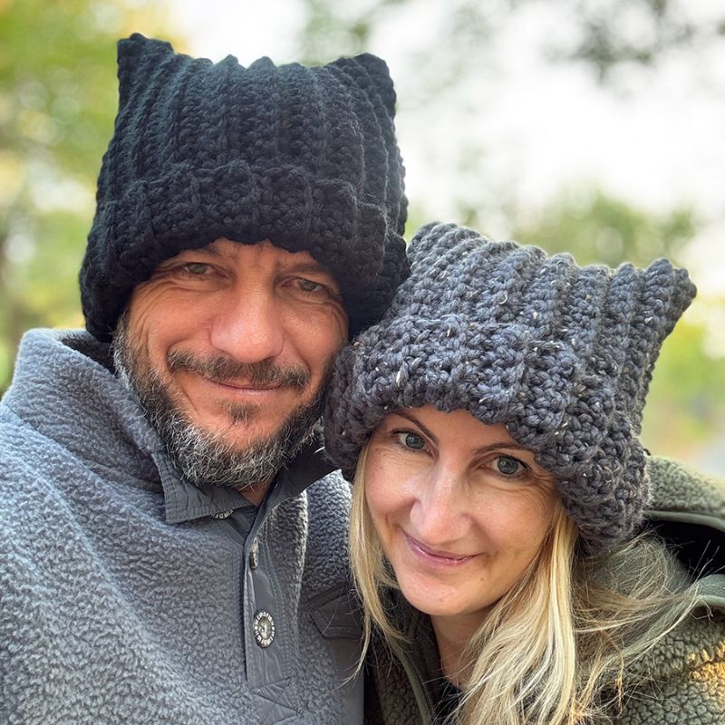Crochet Cat Ear Hat Pattern – Easy Beanie in 5 Sizes for Kids & Adults