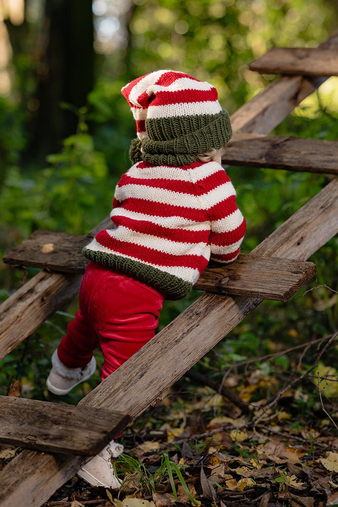 Children’s Elf Christmas Sweater Knitting Pattern PDF – Sizes 2–10 Years - Handy Little Me Shop