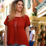 The Clio Tee Knitting Pattern (Feather and Fan)