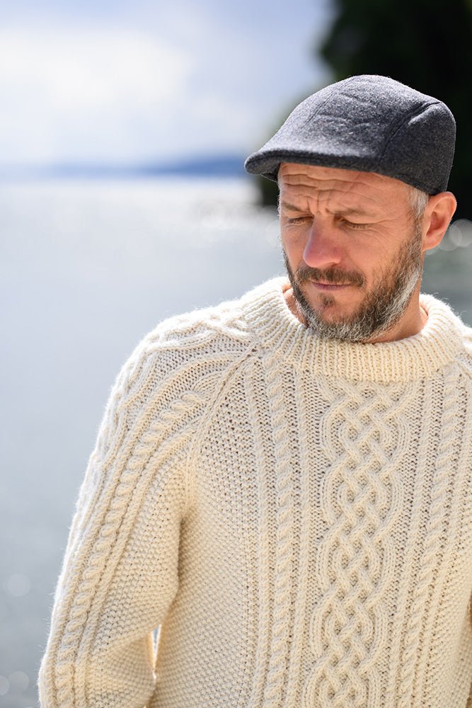 Celtic Cable Fisherman Sweater Knitting Pattern (Unisex Aran Raglan) - Handy Little Me Shop