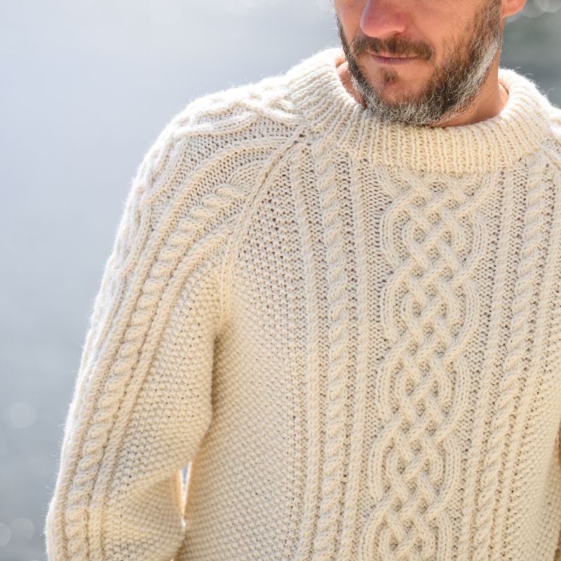Celtic Cable Fisherman Sweater Knitting Pattern (Unisex Aran Raglan) - Handy Little Me Shop
