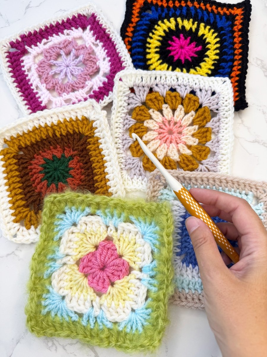 Scrap Yarn Granny Squares – 6 Crochet Patterns E - Book - Handy Little Me Shop