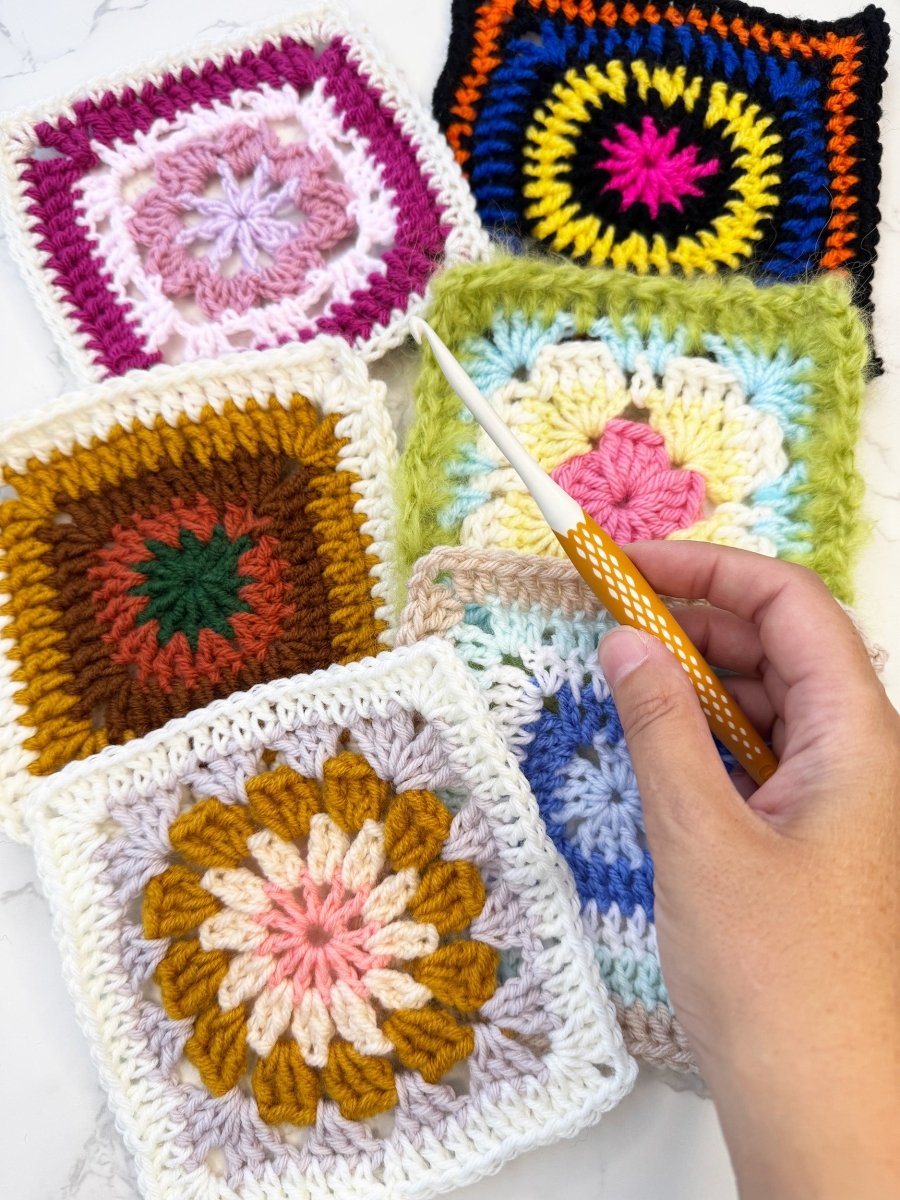 Scrap Yarn Granny Squares – 6 Crochet Patterns E - Book - Handy Little Me Shop