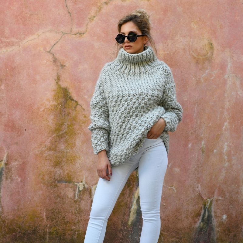 Oversized Chunky Knit Sweater Pattern - Handy Little Me Shop
