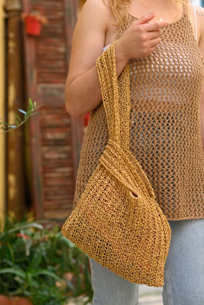 Raffia Japanese Knot Bag Knitting Pattern - Handy Little Me Shop