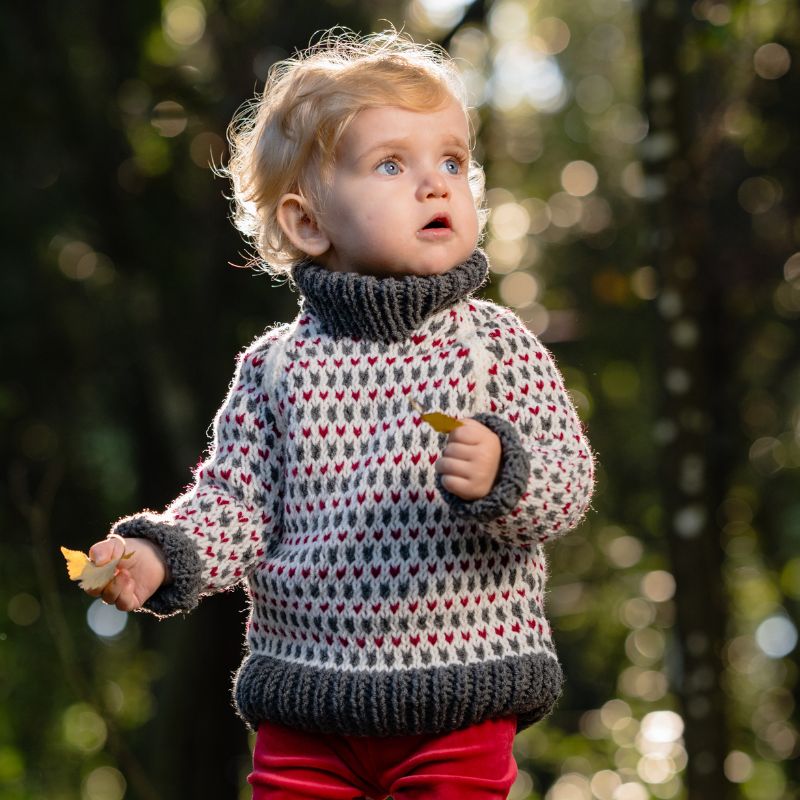 Snow Day Nordic Sweater Knitting Pattern (Kids Raglan, Sizes 2–10) - Handy Little Me Shop