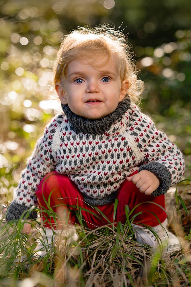 Snow Day Nordic Sweater Knitting Pattern (Kids Raglan, Sizes 2–10) - Handy Little Me Shop