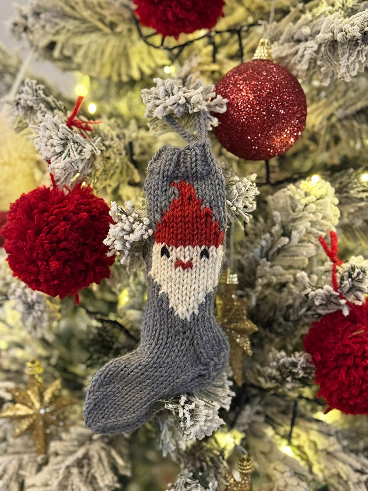 Mini Santa Christmas Stocking Knitting Pattern