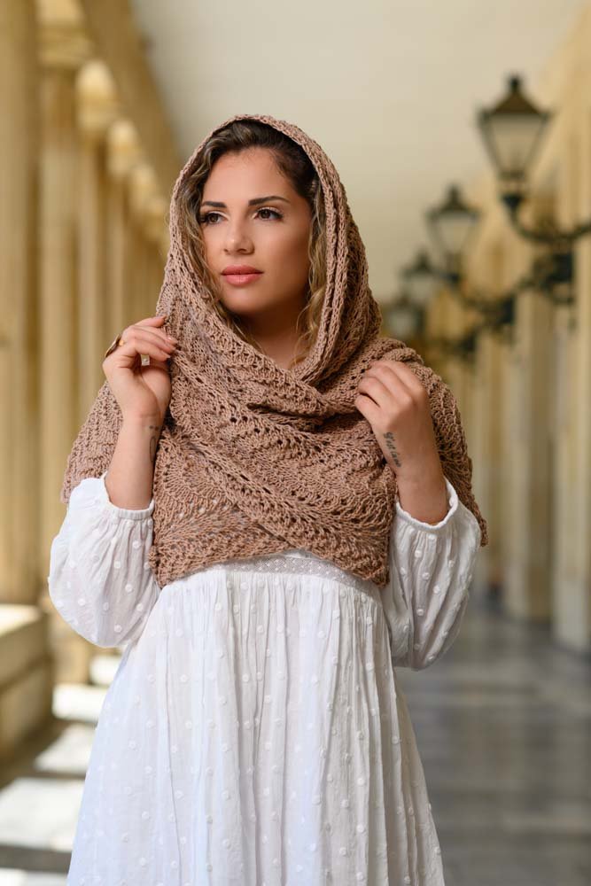 The Melpomene Wrap (Feather and Fan Knitting Pattern) - Handy Little Me Shop