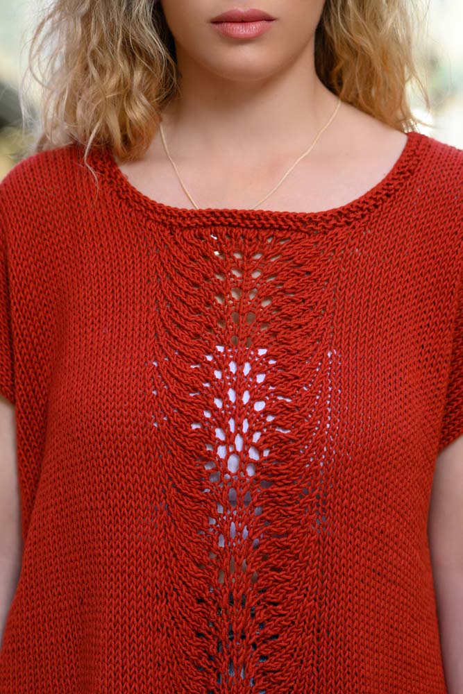 The Clio Tee Knitting Pattern (Feather and Fan)