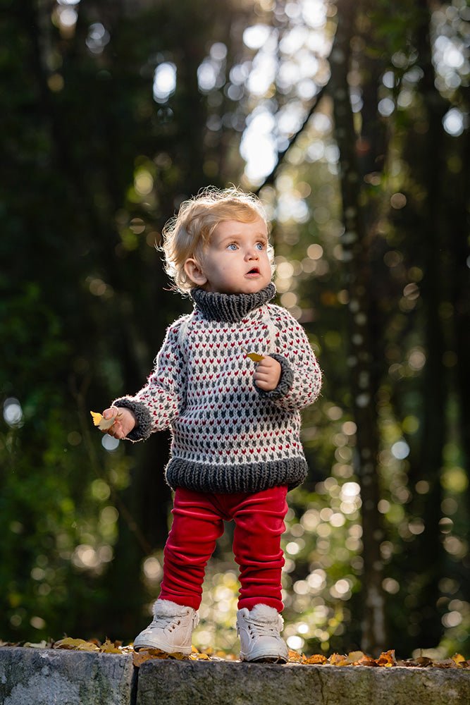 Snow Day Nordic Sweater Knitting Pattern (Kids Raglan, Sizes 2–10) - Handy Little Me Shop