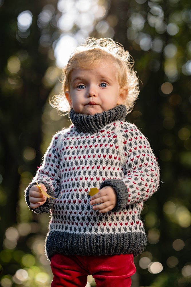 Snow Day Nordic Sweater Knitting Pattern (Kids Raglan, Sizes 2–10) - Handy Little Me Shop