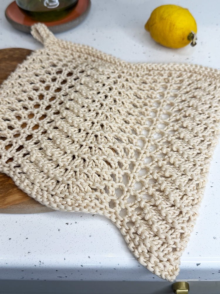 Cream Tea Old Shale Dishcloth Knitting Pattern PDF - Handy Little Me Shop