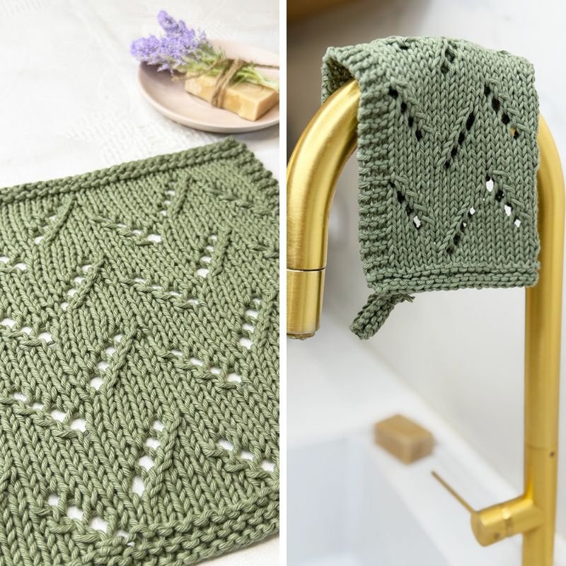 Secret Garden Lace Dishcloth Knitting Pattern PDF - Handy Little Me Shop