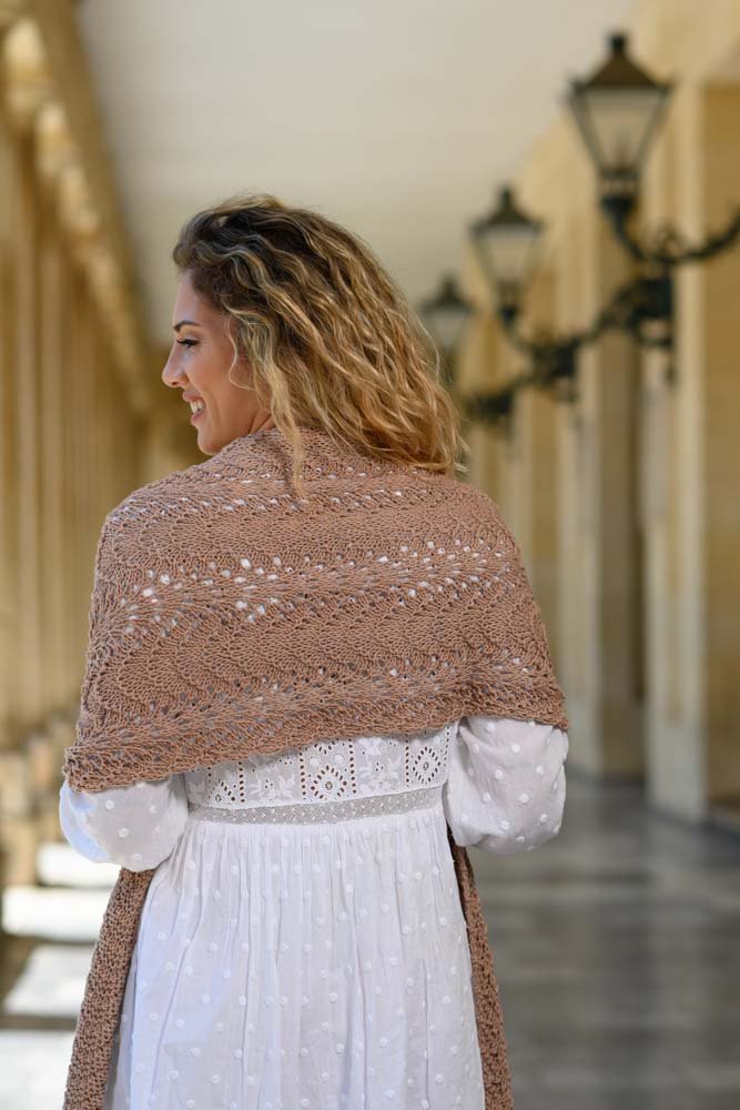 The Melpomene Wrap (Feather and Fan Knitting Pattern) - Handy Little Me Shop