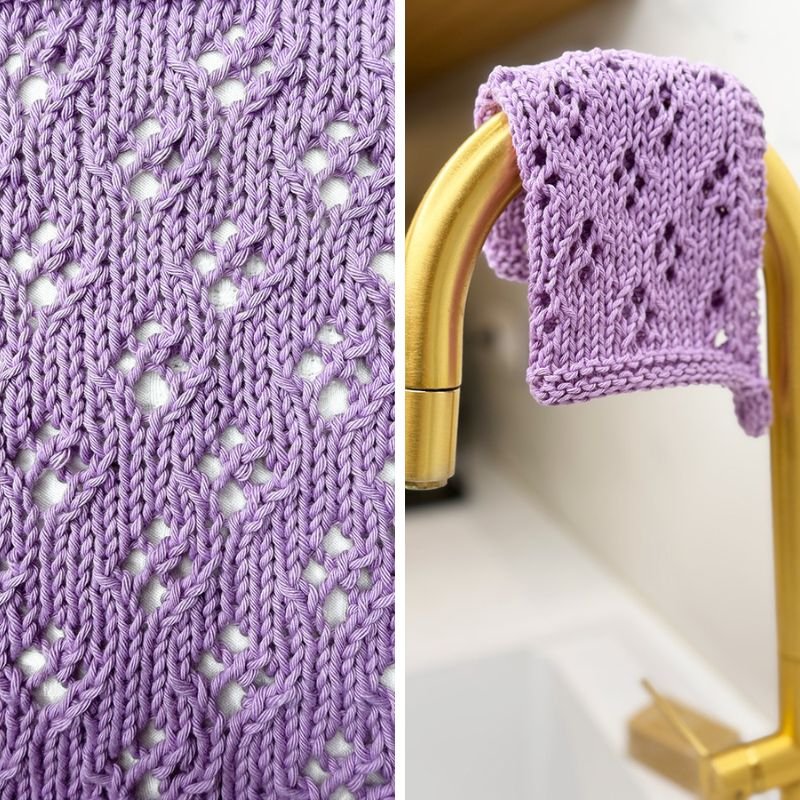 Sweet Violets Lace Dishcloth Knitting Pattern PDF - Handy Little Me Shop