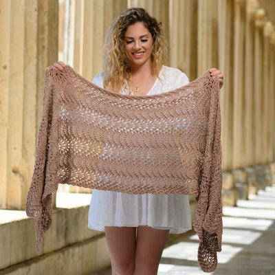 The Melpomene Wrap (Feather and Fan Knitting Pattern)
