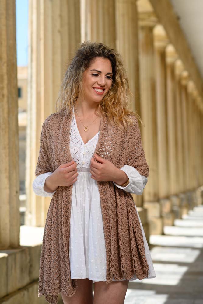 The Melpomene Wrap (Feather and Fan Knitting Pattern) - Handy Little Me Shop