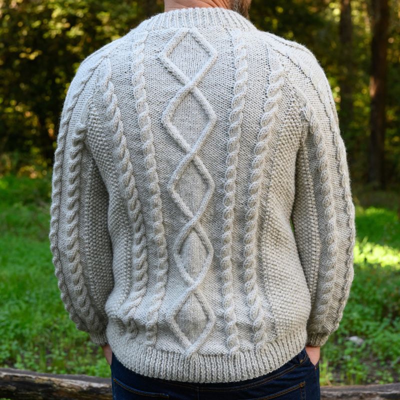 Men's Aran Sweater Knitting Pattern