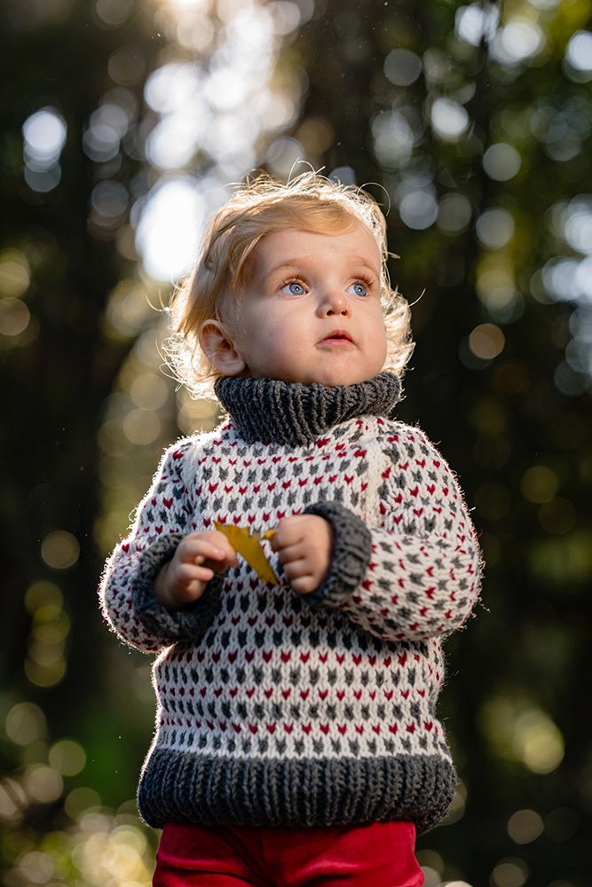 Snow Day Nordic Sweater Knitting Pattern (Kids Raglan, Sizes 2–10) - Handy Little Me Shop