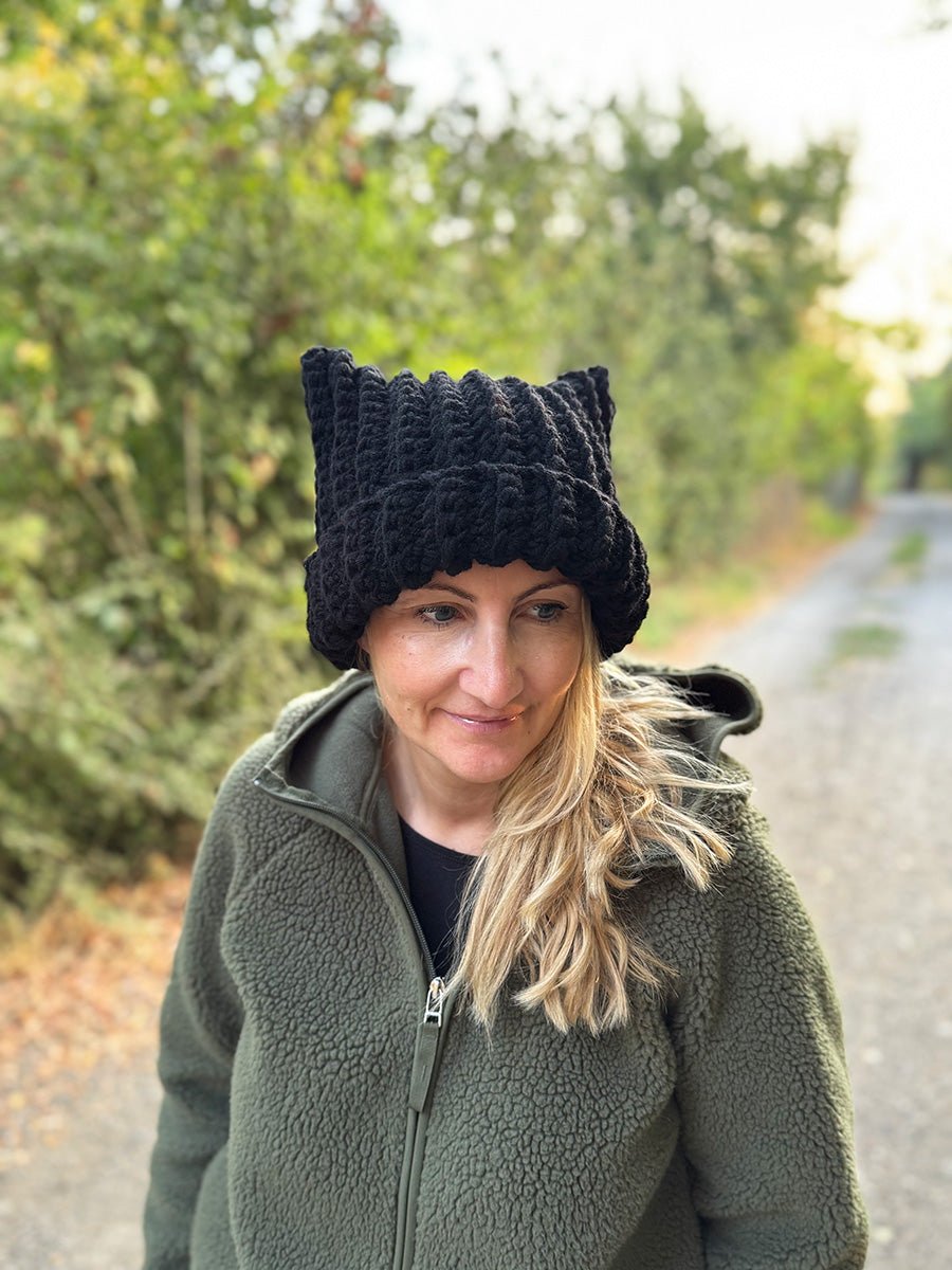 Crochet Cat Ear Hat Pattern – Easy Beanie in 5 Sizes for Kids & Adults - Handy Little Me Shop