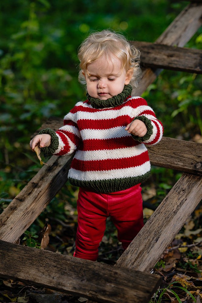 Children’s Elf Christmas Sweater Knitting Pattern PDF – Sizes 2–10 Years - Handy Little Me Shop