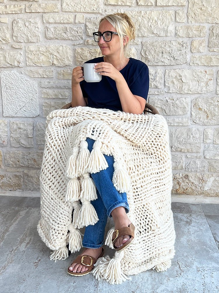 Chunky Knit Blanket Pattern - Handy Little Me Shop