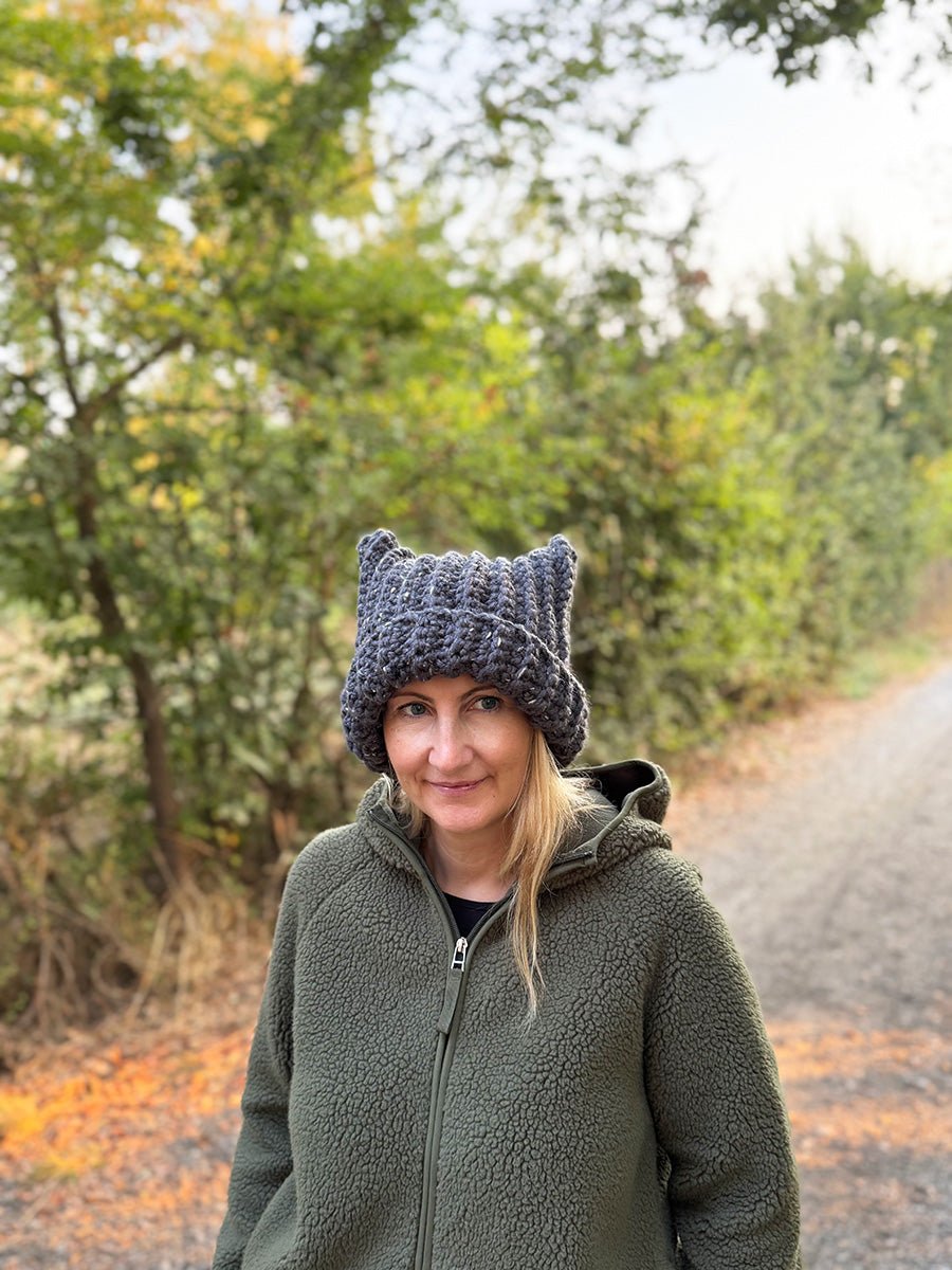 Crochet Cat Ear Hat Pattern – Easy Beanie in 5 Sizes for Kids & Adults - Handy Little Me Shop