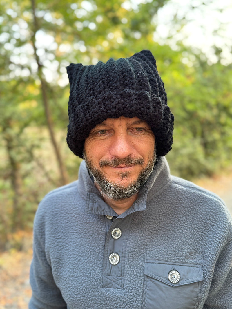 Crochet Cat Ear Hat Pattern – Easy Beanie in 5 Sizes for Kids & Adults
