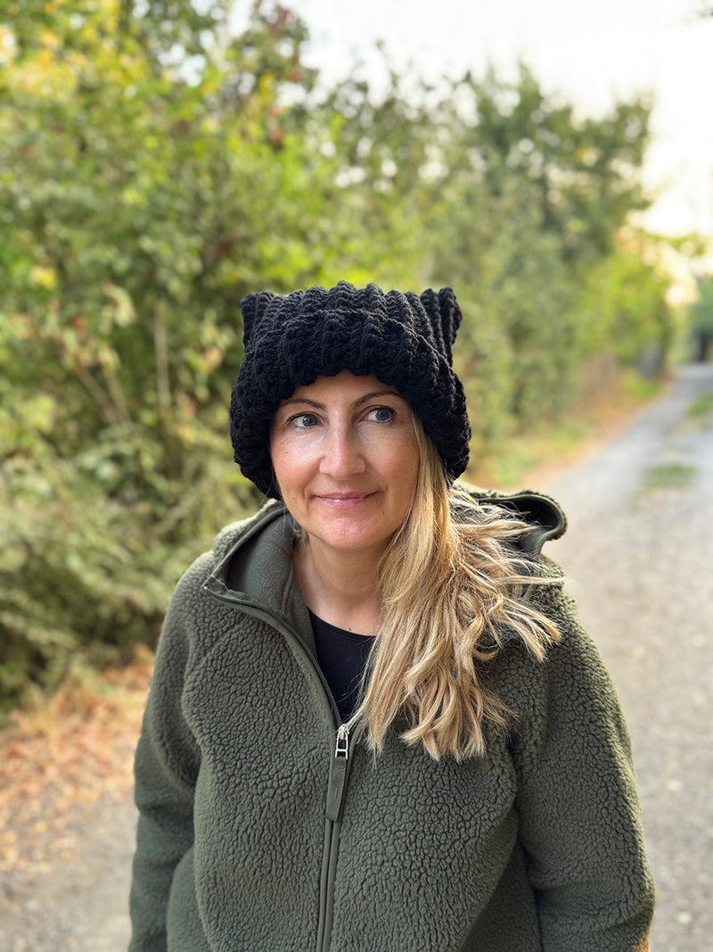 Crochet Cat Ear Hat Pattern – Easy Beanie in 5 Sizes for Kids & Adults