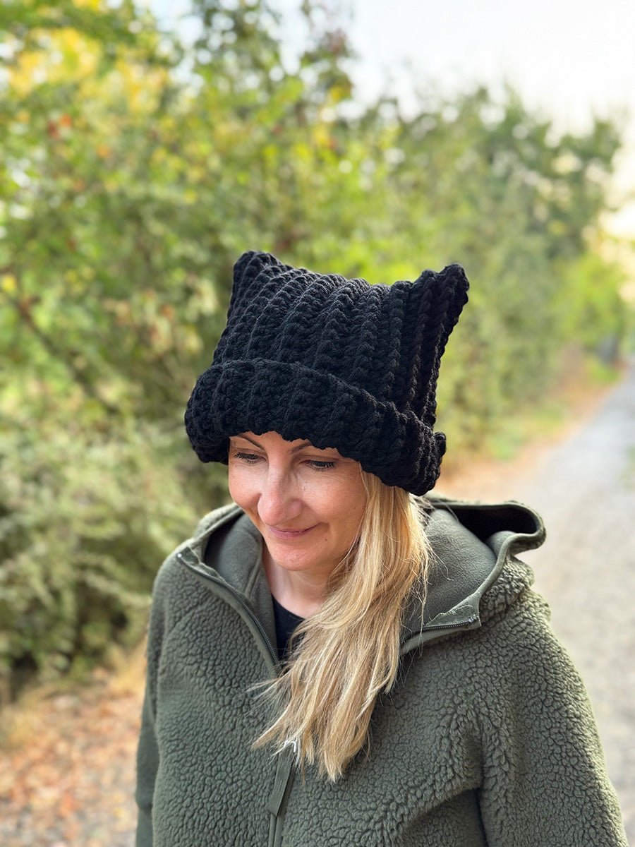 Crochet Cat Ear Hat Pattern – Easy Beanie in 5 Sizes for Kids & Adults - Handy Little Me Shop