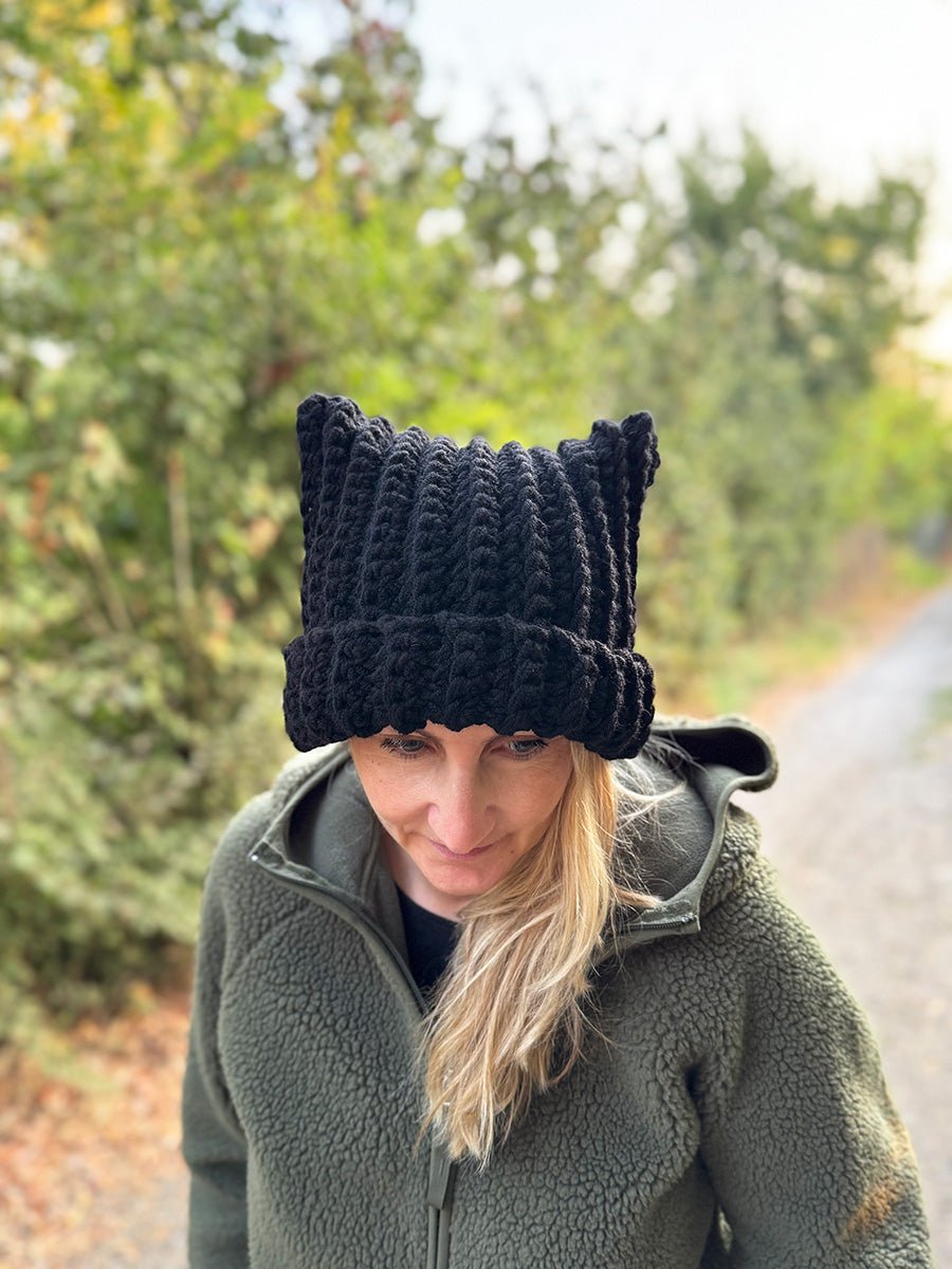 Crochet Cat Ear Hat Pattern – Easy Beanie in 5 Sizes for Kids & Adults - Handy Little Me Shop