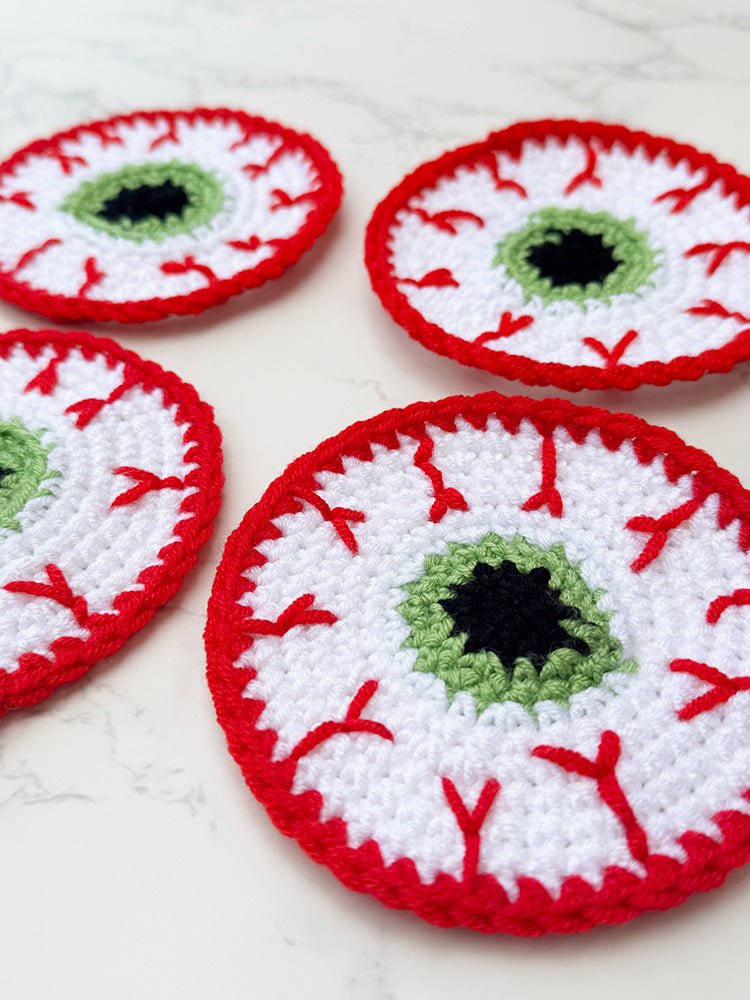 Eyeball Crochet Coaster Pattern - Handy Little Me Shop