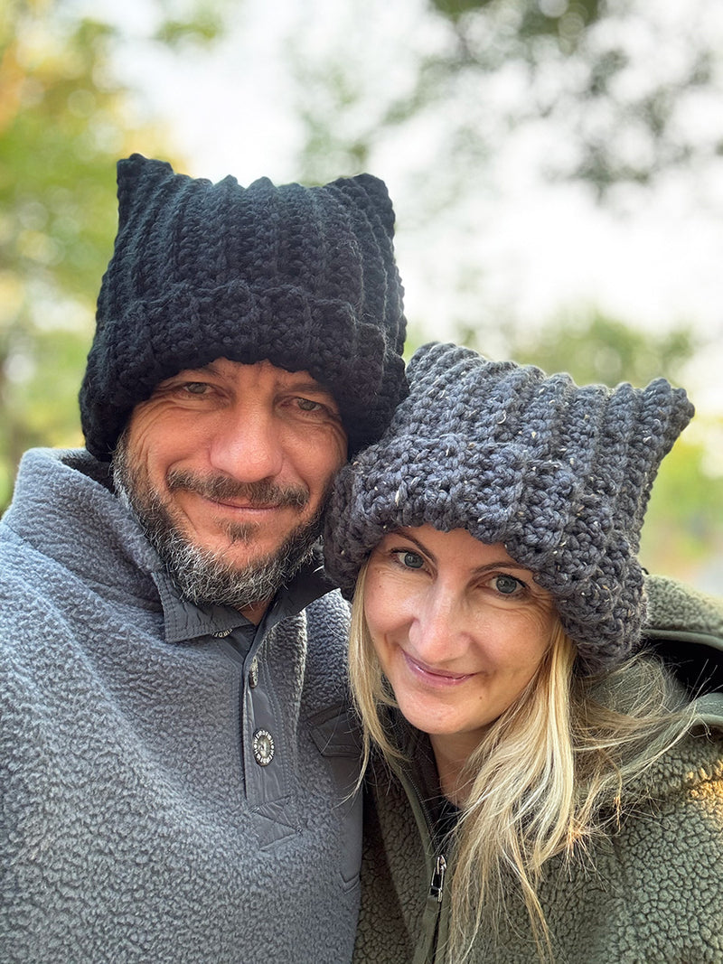 Crochet Cat Ear Hat Pattern – Easy Beanie in 5 Sizes for Kids & Adults