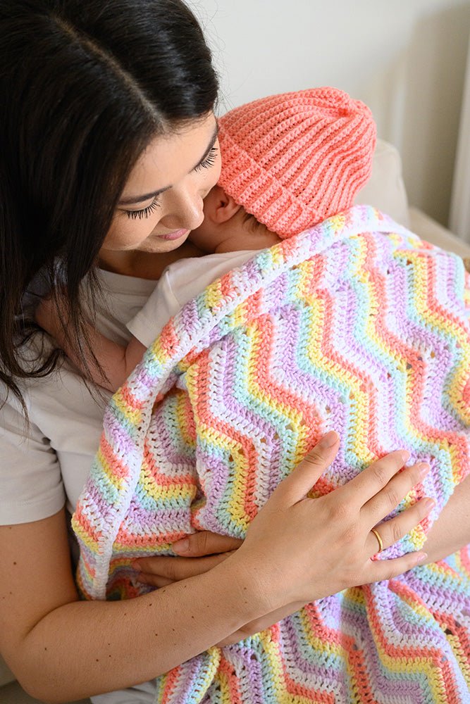 Simple Chevron Crochet Baby Blanket Pattern - Handy Little Me Shop