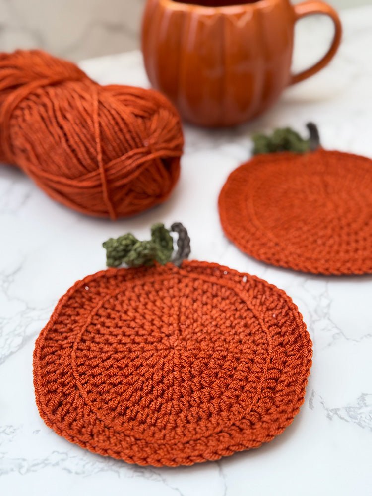 Crochet Pumpkin Coaster Pattern - Handy Little Me Shop