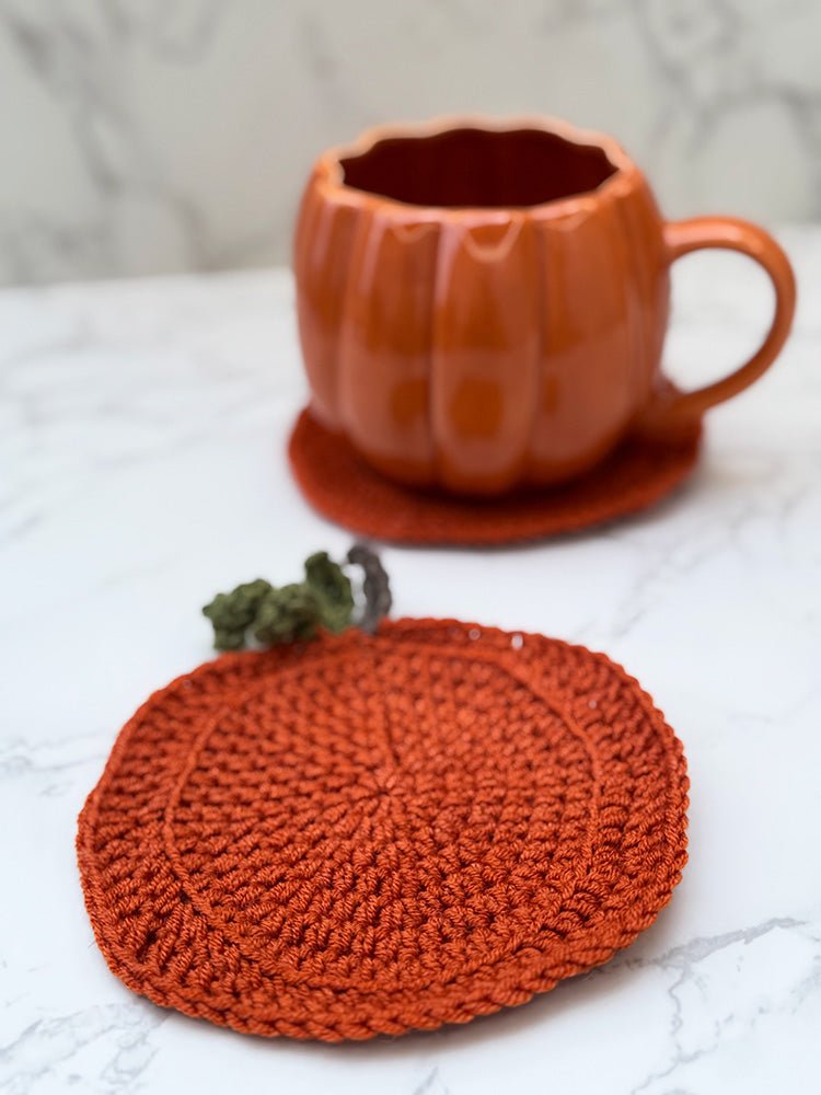 Crochet Pumpkin Coaster Pattern - Handy Little Me Shop