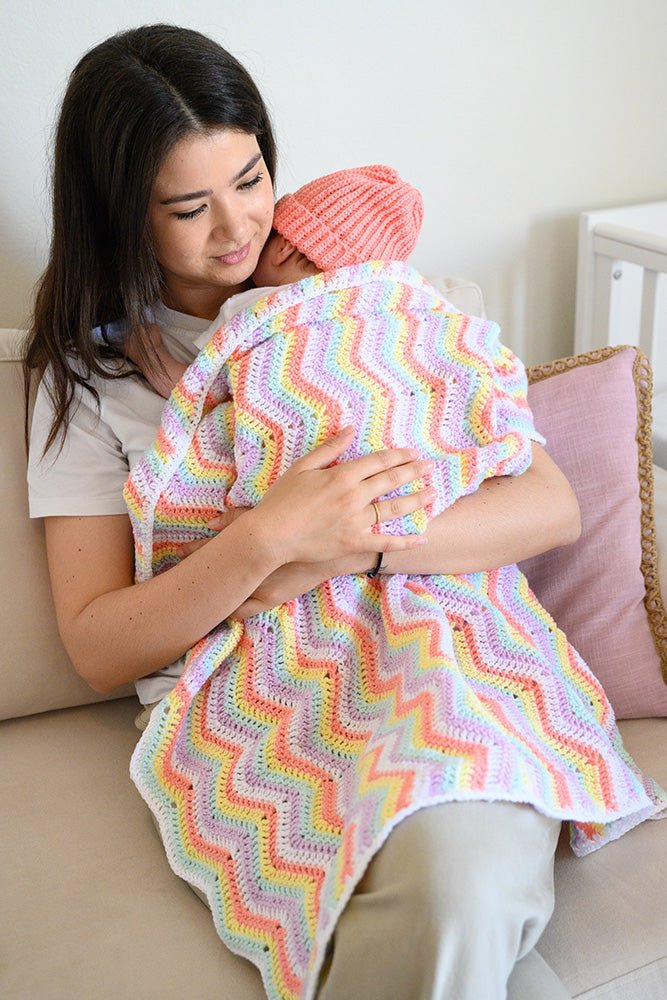 Simple Chevron Crochet Baby Blanket Pattern - Handy Little Me Shop
