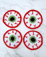 Eyeball Crochet Coaster Pattern