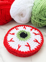 Eyeball Crochet Coaster Pattern