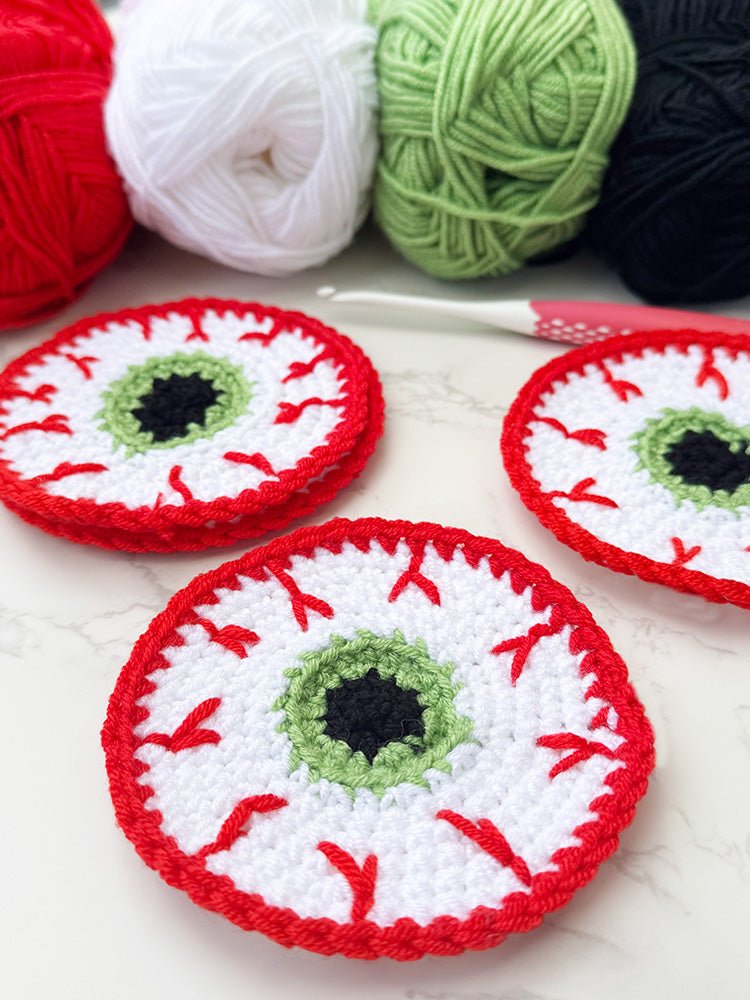Eyeball Crochet Coaster Pattern - Handy Little Me Shop