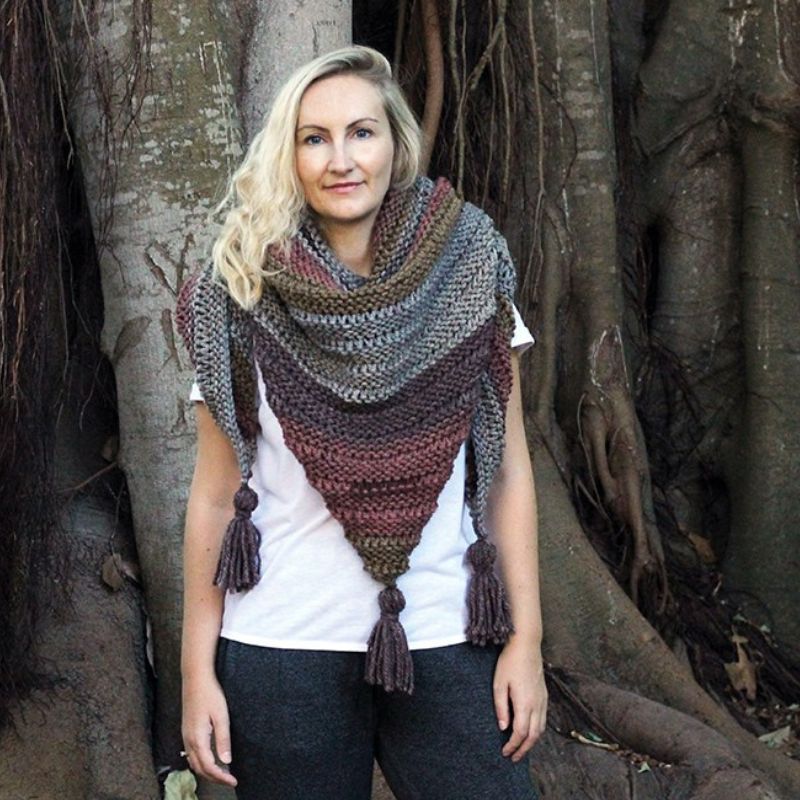 Fall Triangle Wrap Knitting Pattern - Handy Little Me Shop
