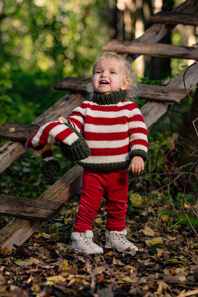Children’s Elf Christmas Sweater Knitting Pattern PDF – Sizes 2–10 Years - Handy Little Me Shop